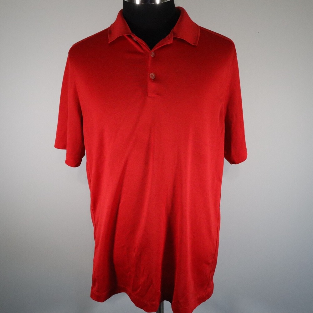 Nike Golf Polo‎ Shirt Mens XL Dri-Fit Performance Red Short Sleeve